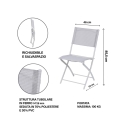 Silla plegable de exterior con estructura de hierro y poliéster PVC Maratea Coste