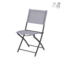 Silla plegable de exterior con estructura de hierro y poliéster PVC Maratea Promoción