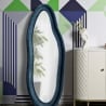 Espejo de pared con marco en terciopelo azul 160x40x4 cm Chanel Venta