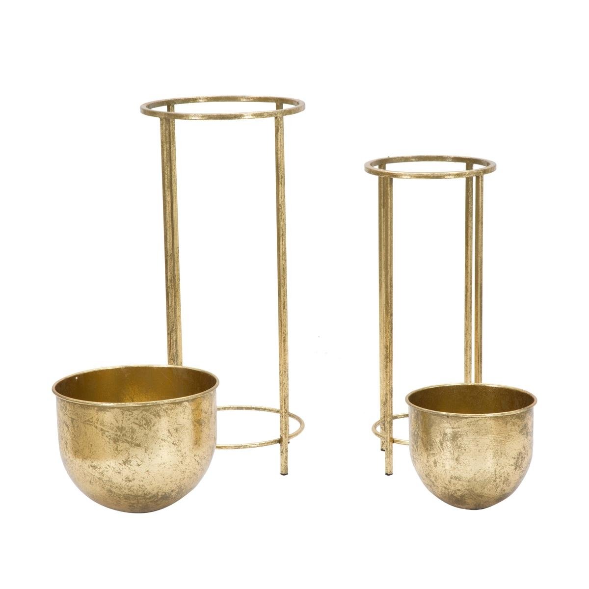 Set de 2 maceteros metálicos dorados Lumai para plantas Promoción Set de 2 maceteros metálicos dorados Lumai para plantas Promoción