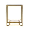 Mesa de café de metal dorado con superficie de mármol 47x47x60 Double Marble Oferta