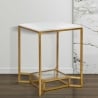 Mesa de café de metal dorado con superficie de mármol 47x47x60 Double Marble Venta