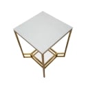 Mesa de café de metal dorado con superficie de mármol 47x47x60 Double Marble Rebajas