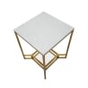 Mesa de café de metal dorado con superficie de mármol 47x47x60 Double Marble Rebajas