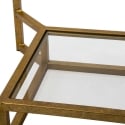 Mesa de café de metal dorado con superficie de mármol 47x47x60 Double Marble Descueto