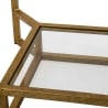 Mesa de café de metal dorado con superficie de mármol 47x47x60 Double Marble Descueto