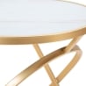 Mesa auxiliar redonda de metal dorado con tablero de mármol 50x50,5 Mat Catálogo