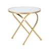Mesa auxiliar redonda de metal dorado con tablero de mármol 50x50,5 Mat Oferta