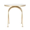 Mesa auxiliar redonda de metal dorado con tablero de mármol 50x50,5 Mat Rebajas