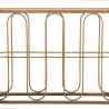 Consola de metal estilo boho chic con superficie de ratán Samui Descueto