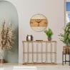 Consola de metal estilo boho chic con superficie de ratán Samui Venta