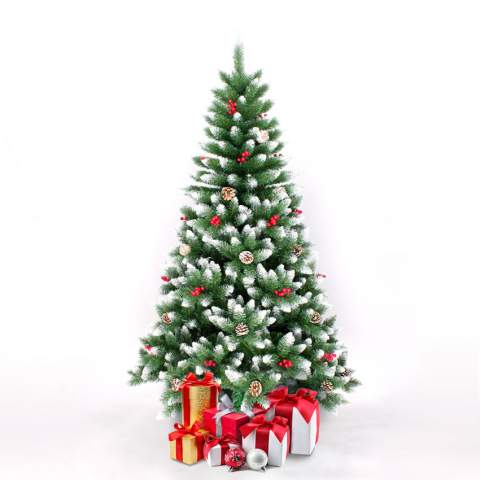 Árbol de Navidad artificial de 180 cm decorado con adornos Bergen Promoción