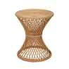 Mesa baja redonda de ratán 56x48x48cm estilo boho chic Teyra Promoción