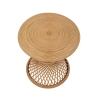 Mesa baja redonda de ratán 56x48x48cm estilo boho chic Teyra Oferta