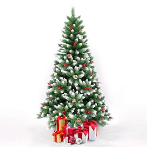 Árbol de Navidad artificial de 210 cm decorado con adornos Rovaniemi Promoción