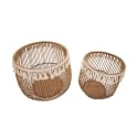 Set de 2 cestas redondas organizadoras de ratán y tela Fuji Oferta