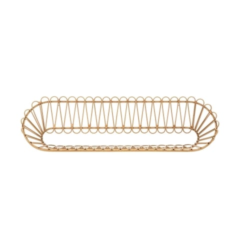 Estante de pared de metal y ratán estilo boho chic Panama Promoción
