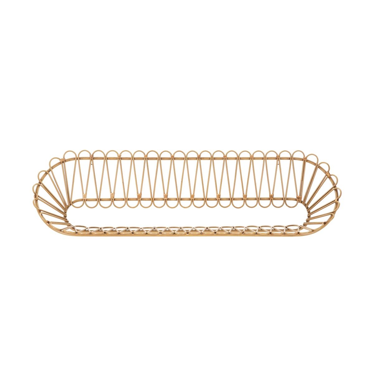 Estante de pared de metal y ratán estilo boho chic Panama