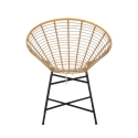 Silla de metal y ratán con cojín blanco boho chic Panama Catálogo