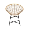 Silla de metal y ratán con cojín blanco boho chic Panama Catálogo