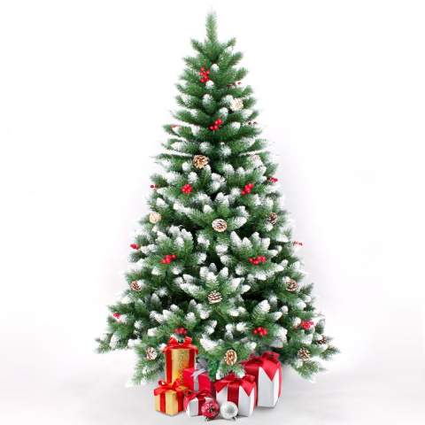 Árbol de Navidad artificial 240 cm decorado con adornos Oslo