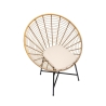 Silla de metal y ratán con cojín blanco boho chic Panama Descueto