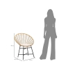 Silla de metal y ratán con cojín blanco boho chic Panama Características
