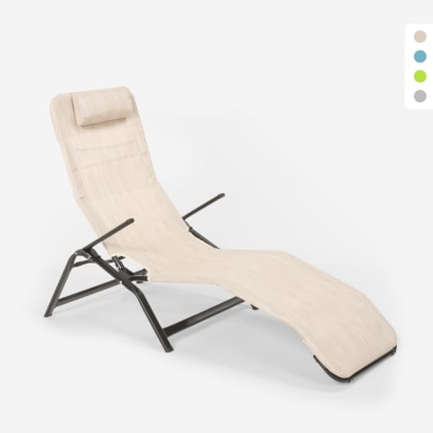Tumbona plegable de acero para playa y jardín Pasha Luxury Promoción