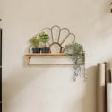 Estante de pared de metal y ratán con barra para colgar Panama Venta