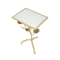 Mesa cuadrada de metal dorado con superficie de espejo Tisty Rebajas
