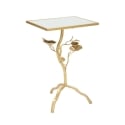 Mesa cuadrada de metal dorado con superficie de espejo Tisty Oferta