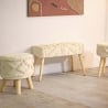 Taburete redondo tapizado en tela con patas de madera Damasco Venta