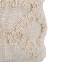 Taburete redondo tapizado en tela con patas de madera Damasco Descueto