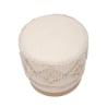 Puf redondo de tela acolchada con base de madera 40x40 Damasco Descueto