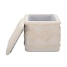 Puf cuadrado con almacenamiento en tela acolchada 40x40cm Damasco Oferta