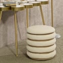 Puf redondo con almacenamiento en madera y tejido boho chic Damasco Line Venta
