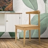Juego de 2 sillas de cocina de madera con asiento de ratán trenzado Japan Venta