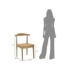 Juego de 2 sillas de cocina de madera con asiento de ratán trenzado Japan Características