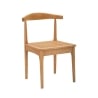 Juego de 2 sillas de cocina de madera con asiento de ratán trenzado Japan Promoción
