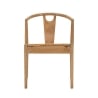Juego de 2 sillas de cocina de madera con respaldo de ratán trenzado Japan Oferta