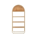 Estantería de pared de metal y ratán 4 estantes Panama Round Oferta