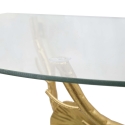 Estante de pared de metal dorado con balda de vidrio Tisty Stock