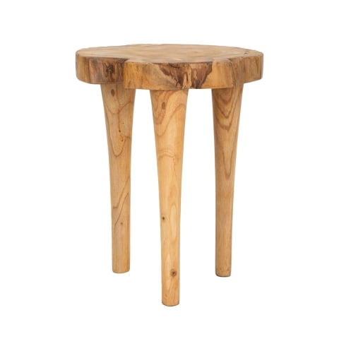 Taburete artesanal de madera de teca estilo étnico natural Kursi Promoción