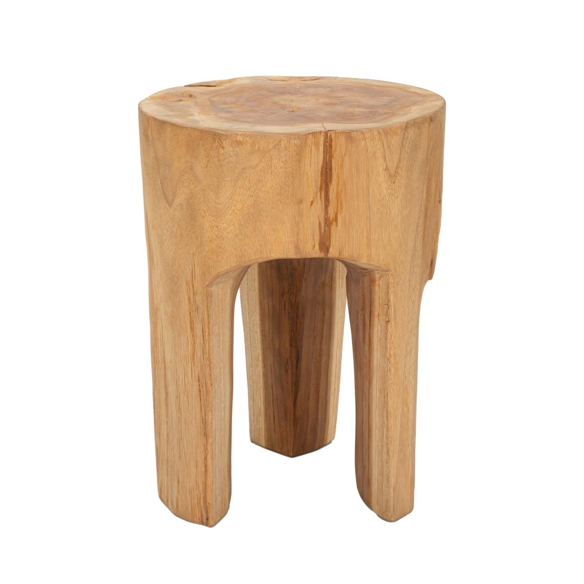 Taburete artesanal de madera de teca estilo étnico Stold