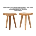 Taburete artesanal de madera de teca natural estilo étnico Budut Modelo