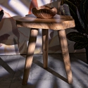 Taburete artesanal de madera de teca natural estilo étnico Budut Venta