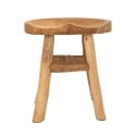Taburete artesanal de madera de teca estilo étnico rústico Sel Oferta