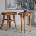 Taburete artesanal de madera de teca estilo étnico rústico Sel Venta
