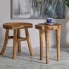 Taburete artesanal de madera de teca estilo étnico rústico Sel Venta