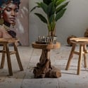 Taburete de madera de teca diseño natural étnico Sel Slim Características